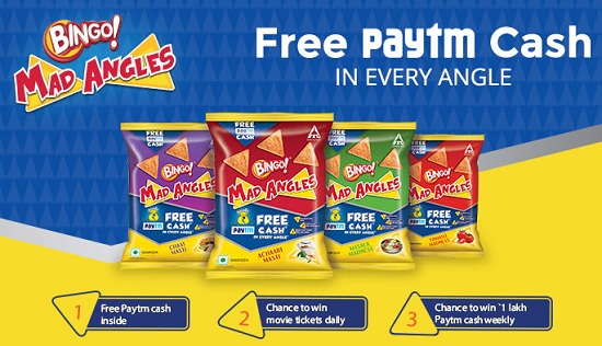 India Desire : Paytm Bingo Offers : Get Free Rs 10 Paytm Cash On Buying Bingo Mad Angles